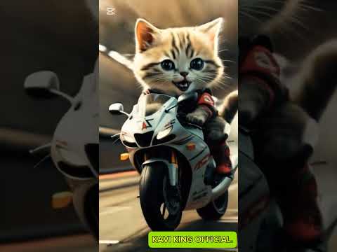 Cat Is Riding Motor Bike😻😻😻 #viralshort #Ai