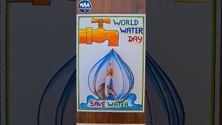 Save Water Project Drawing | World Water Day Drawing #shorts #shortvideo #youtubeshorts #water #art