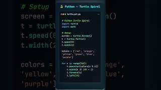 Spiral Design using Python Turtle | Python Turtle developer | Viral Short | Coding Papa