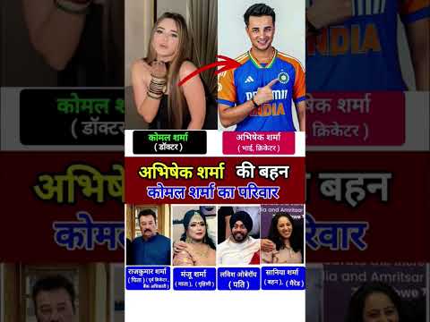 अभिषेक शर्मा की बहन कोमल शर्मा का परिवार ❤️😱👈 Komal Sharma Family #shorts #komalsharma