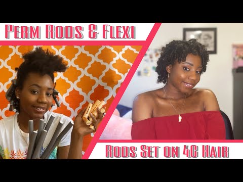 Perm Rods + Flexi Rods Set on 4C Hair