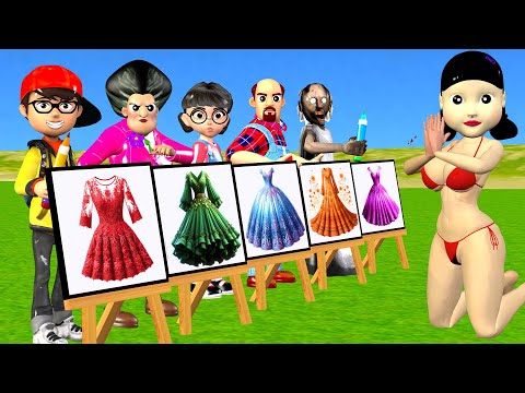 Scary Teacher 3D vs Squid Game Design a Costume to Rescue the Stunning Mermaid 5 Times Challenge