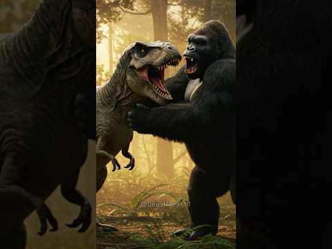 “Could a Gorilla Survive in the Age of Dinosaurs?” #wildanimals #shorts #dianosaur #gorilla