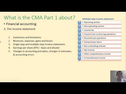 Financial accounting overview - Certified Management Accountant  (CMA) - Video 2