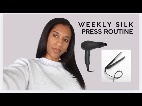 Weekly silk press routine| Trying a new flat iron! | Heat training update