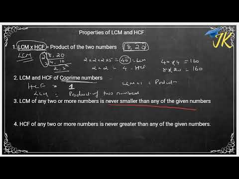 Properties of LCM and HCF - Math concepts for class 5,6,7 CBSE, ICSE, Competitive exams