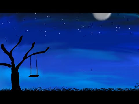beautiful night sky painting for beginners and kids.. best colour combinations for night sky. #mrart