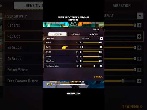 After update new headshot settings in free fire #freefire #headshot #settings