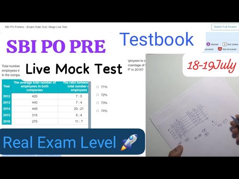 🎯Testbook SBI PO pre Live Mock test 📚✍️18-19 July | Share your Score 📝👆 | How to attempt mock test 🗒