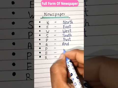 Short Full form of Newspaper | Newspaper Full form In English #newpaper #fullform #shorts