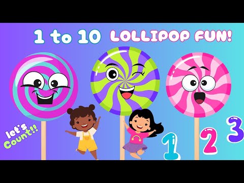 COUNTING 1-10 WITH LOLLIPOPS | Number Songs for Children