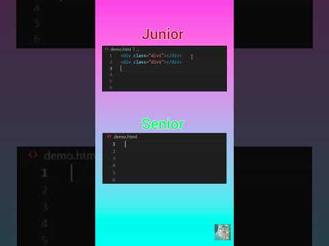 Junior vs Senior developer 🔥|HTML|DIV Tag|Frontend developer|#webdevelopment #webdesign #vscode #vs