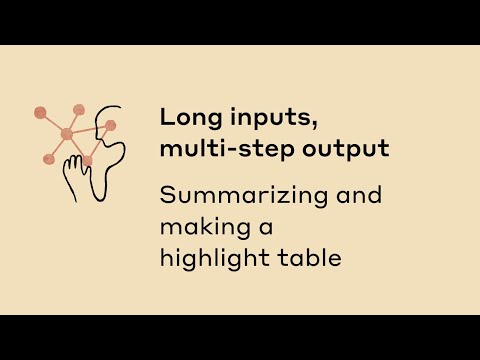 Long inputs, multi-step output with Claude