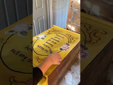 Vintage reading cabinet makeover. #chalkpaintedfurniture#readingnook#cabinetmakeover