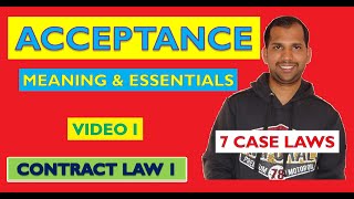 Acceptance | Meaning and Essentials | The Contract Act, 1872