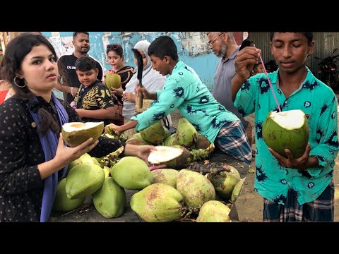 Eating Green Coconut Water |