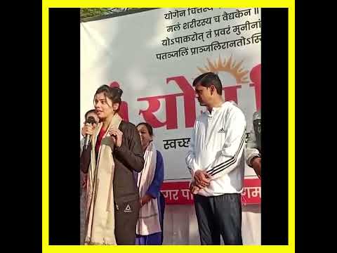 #felicitation by #indore #mayor Shree #pushyamitrabhargav #yogmitra #swachhindore #swasth Indore