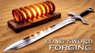 Forging a massive spring into a legendary longsword.