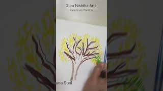 #satisfyingvideo #indianartchannel #drawing #watercolor brush #tree#🌳🌳🌳🌳