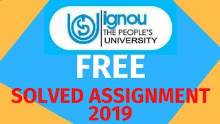 free Ignou solved assignment 2019 |ignou assignment 2019