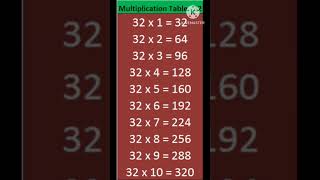 #32table #mathstables #multiplication