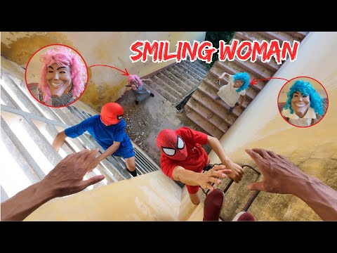 Smiling Woman Chases Team Spider Man Part 17 | Horror Parkour POV