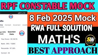 RPF CONSTABLE MINI MOCK SOLUTION RWA | RWA MINI MOCK MATHS | #rwamock