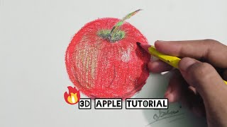3D apple tutorial video||#drawing#art#artwork #3dapple#appleart#video#sketch ||💜