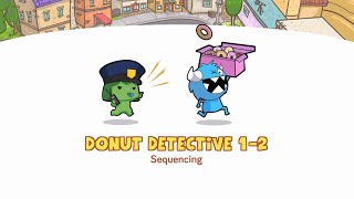 Puzzles Level 1-2 | CodeSpark Academy learn Sequencing in Donut Detective | Gameplay Tutorials