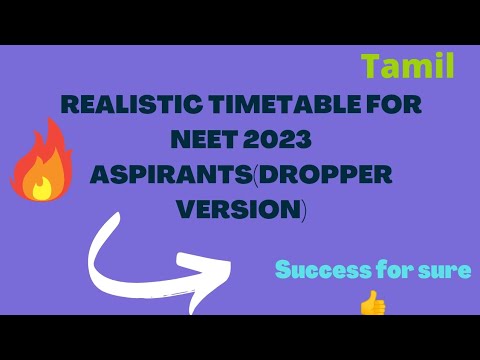 REALISTIC timetable for NEET 2023 droppers in tamil|NEET timetable|NEET diml tamil