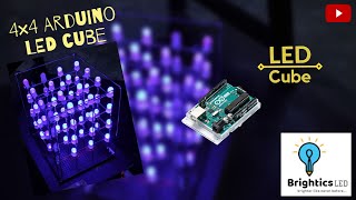 4×4×4 LED cube using Arduino UNO | How to make LED cube using Arduino -  Electronics project !
