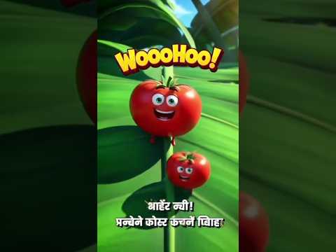 Aaha Tamatar Bade Mazedaar 🍅 | Fun Kids Rhyme | Hindi Poem for Children #shorts #trending #cartoon