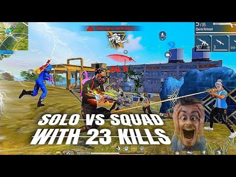 SOLO VS💥 SQUADWITH 23 KILLS😤 AUG + MP40🔥IN RANKED MACH 😈#freefire #tgrnrz #tondegamer#totalgaming#ff