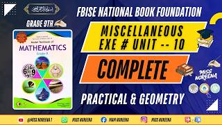 Class 9 Math Miscellaneous Exercise 10 I Unit 10 - Math 9 Misc Ex 10 chapter 10 NBF FBISE MS Noreena