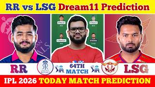 RR vs LSG Dream11 Prediction| RR vs LSG Today Match Prediction| IPL 2026 Match 64