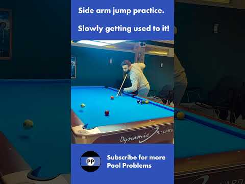 POOL JUMP SHOT - side arm practice. Wait for the end.