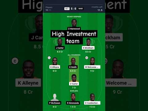 SET VS WAR Dream 11 Prediction || West Indies Barbados t10  || Set vs war Team #dream11 #cricket