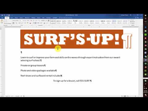 WORD 2016 - Creating a Flyer