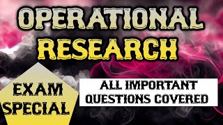 IMPORTANT QUESTIONS OF OPERATIONAL RESEARCH #gametheory#assignment #transportation#bcom#mcom #hindi
