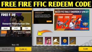 TODAY FFIC REDEEM CODE ? | FFIC GRAND FINALS REDEEM CODE | HINDI] Free Fire India Championship 2021
