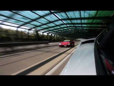 Tuned Ferrari F40 and Lamborhghini Murcielago LP640 flyby on Highway!!