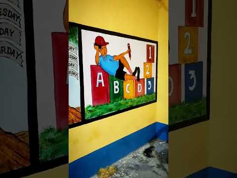 School Wall Painting/Amlapara girls primary/wall art/School wall decorations #new #status #tranding