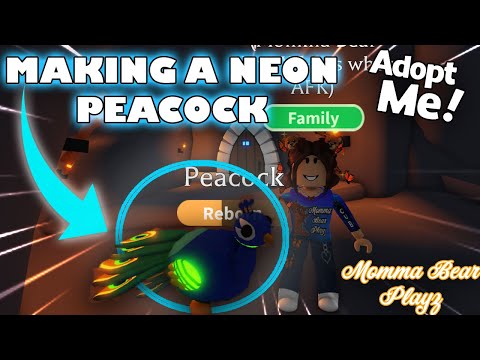 MAKING A NEON PEACOCK IN ADOPT ME! (Momma Bear Playz) #adoptme