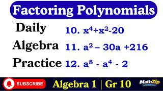 Factoring Hard Polynomials & Biquadratics | x⁴, a⁸ & Trinomials | Algebra Part 3