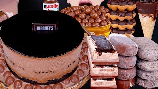 ASMR CHOCOLATE CAKE MALTESERS KITKAT ICE CREAM NUTELLA DESSERT MUKBANG 초콜릿 먹방チョコレート 咀嚼音EATING SOUNDS