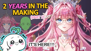 How I made the PINKEST VTuber Model 🎀💗 [Magical Girl Part 1: Designing, Drawing & Cutting the Model]