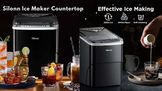 Silonn Ice Maker Countertop, 2 Sizes of Bullet Ice for Home Kitchen Office Bar Party Review
