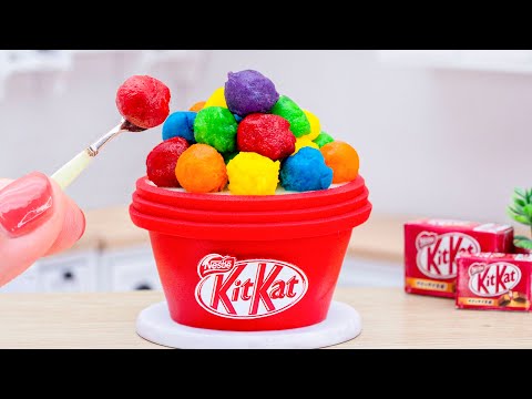 Rainbow KITKAT Cake | Satisfying Miniature KitKat CHOCOLATE Cake Decorating | Mini Tasty Cake Recipe