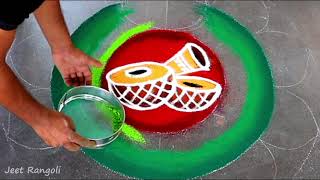 Galicha rangoli design for wedding. गालीचा Rangoli।