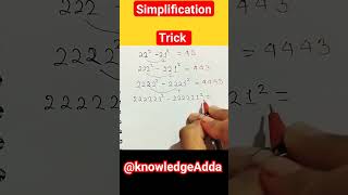 Simplification Trick/Math Hack Rule/#mathstricks #youtubeshorts #easytrick #knowledgeAdda
